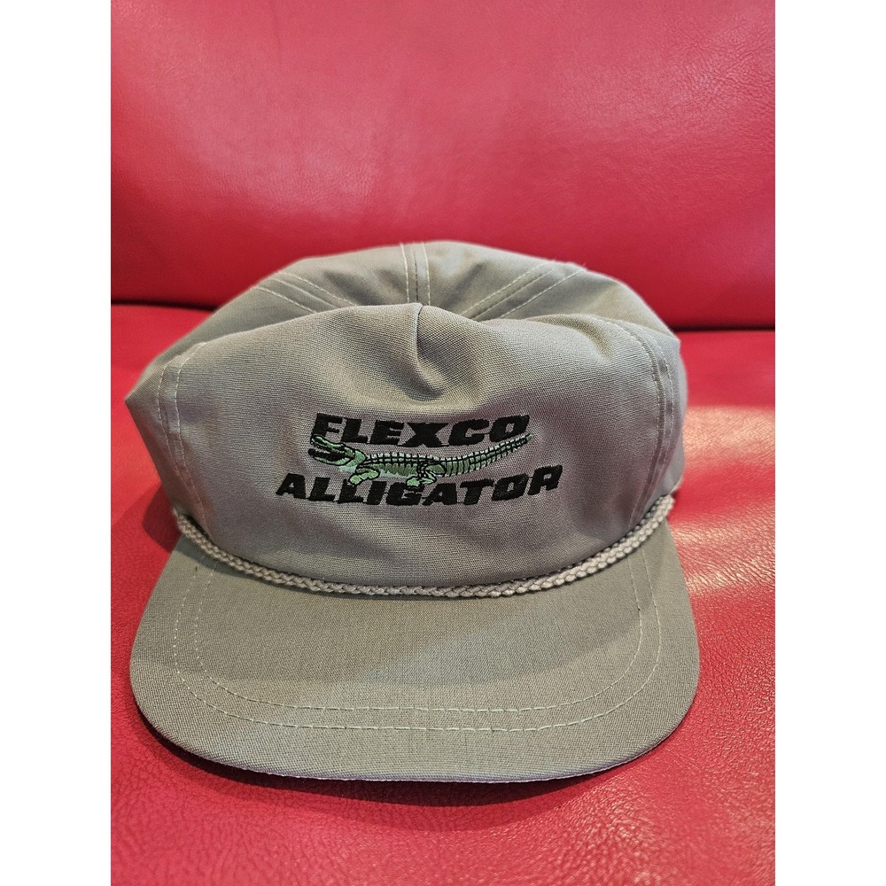 Vintage Flexco Hat Cap‎ Strap Back Embroidered Advertising Mens Alligator 90s